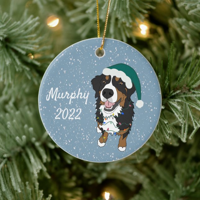 Customisable Bernese Mountain Dog   Ceramic Ornament (Tree)