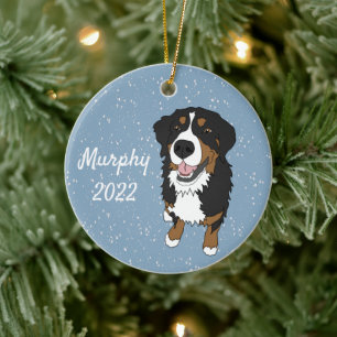 Customisable Bernese Mountain Dog Ceramic Ornament