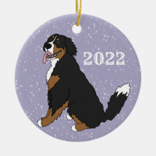 Customisable Bernese Mountain Dog Ceramic Ornament