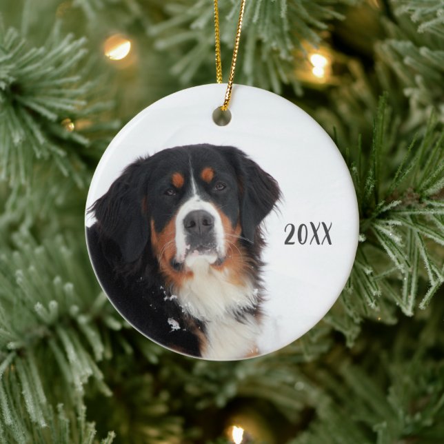 Customisable Bernese Mountain Dog Ceramic Ornament (Tree)