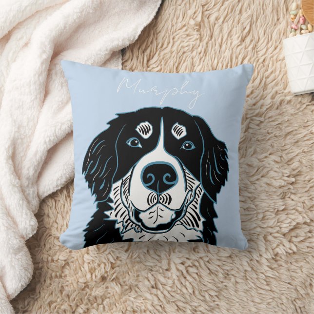Customisable Bernese Mountain Dog   Cushion (Blanket)
