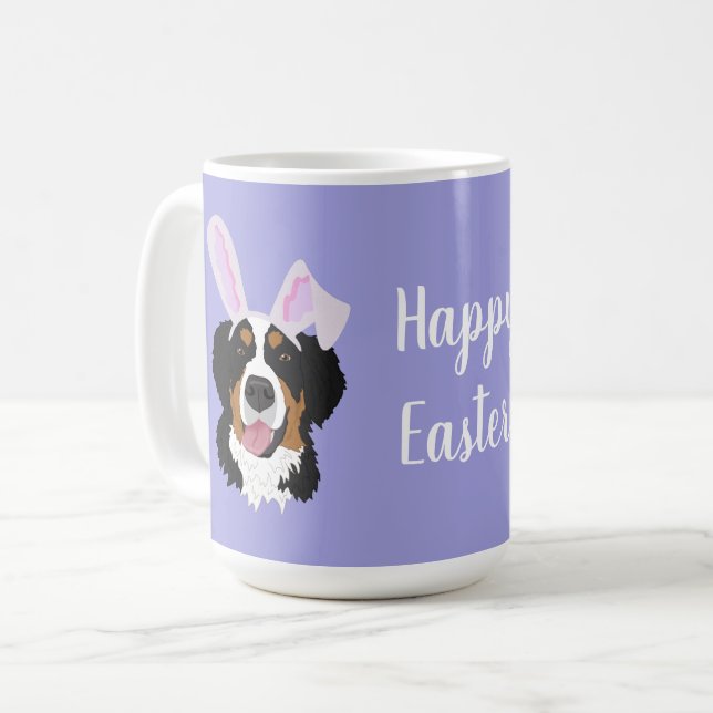 Customisable Bernese Mountain Dog Easter Coffee Mug (Front Left)