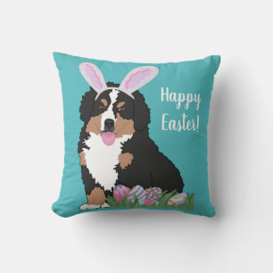 Customisable Bernese Mountain Dog Puppy Easter Cushion