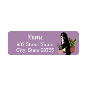 Customisable Bernese Mountain Dog Return Address Label