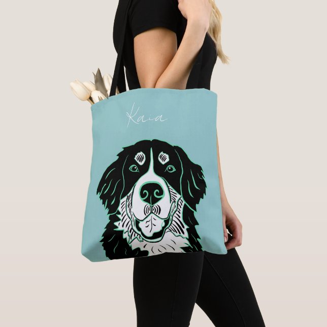 Customisable Bernese Mountain Dog   Tote Bag (Close Up)