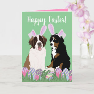 Customisable Bernese Saint Bernard Easter Card