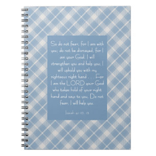 Customisable Bible Verse Isaiah 41:10, 13  Notebook