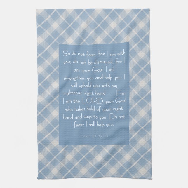 Customisable Bible Verse Isaiah 41:10, 13  Tea Towel (Vertical)