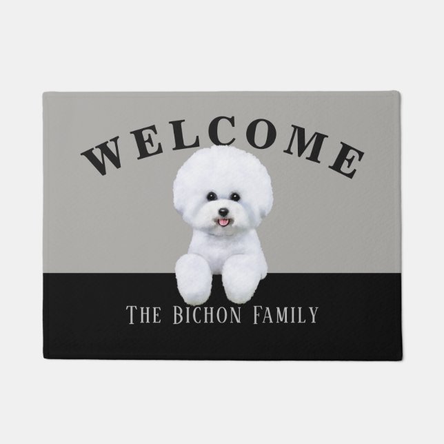 Customisable Bichon Frise Doormat (Front)