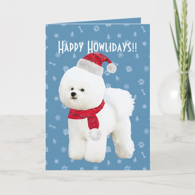 Customisable Bichon Frise Holiday Card (Front)