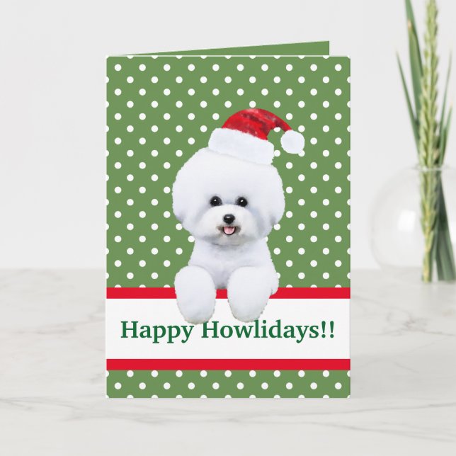 Customisable Bichon Frise Holiday Card (Front)