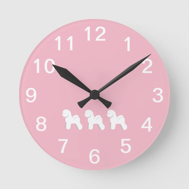 Customisable Bichon Frise Wall Clock (Front)