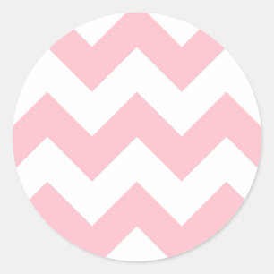 Customisable Big Pink Zigzag Pattern Classic Round Sticker