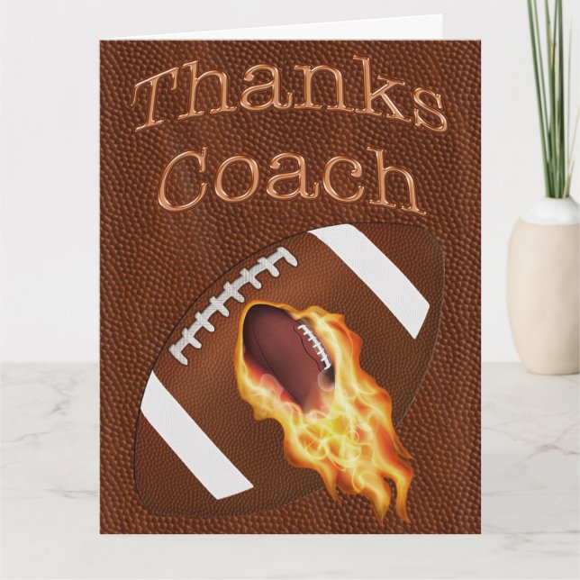 Customisable BIG Thanks Football Coach Cards (Front)