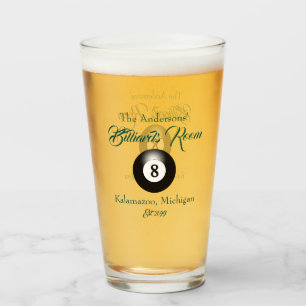 Customisable Billiards Pool Table Balls Bar Beer Glass