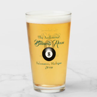 Customisable Billiards Pool Table Balls Bar Beer Glass