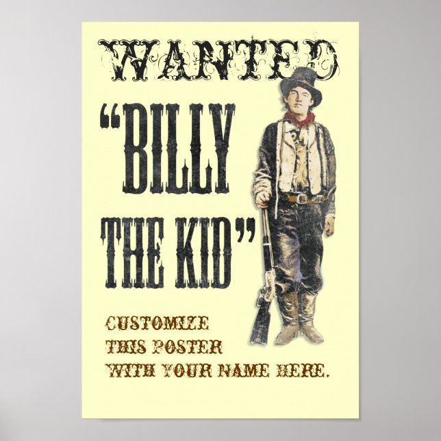 Customisable Billy the Kid Poster (Front)