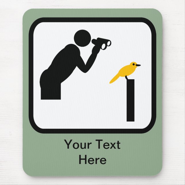 Customisable Birder / Bird Watcher Logo Mouse Pad (Front)