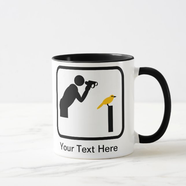 Customisable Birder / Bird Watcher Logo Mug (Right)