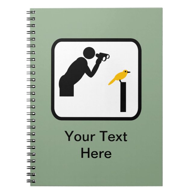 Customisable Birder / Bird Watcher Logo Notebook (Front)