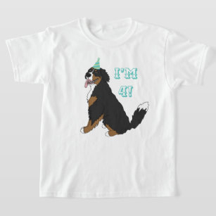 Customisable Birthday Age Bernese Mountain Dog  T-Shirt