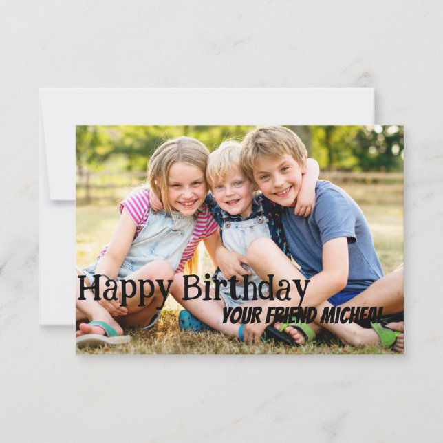 Customisable Birthday Card 1 Photo (Front)