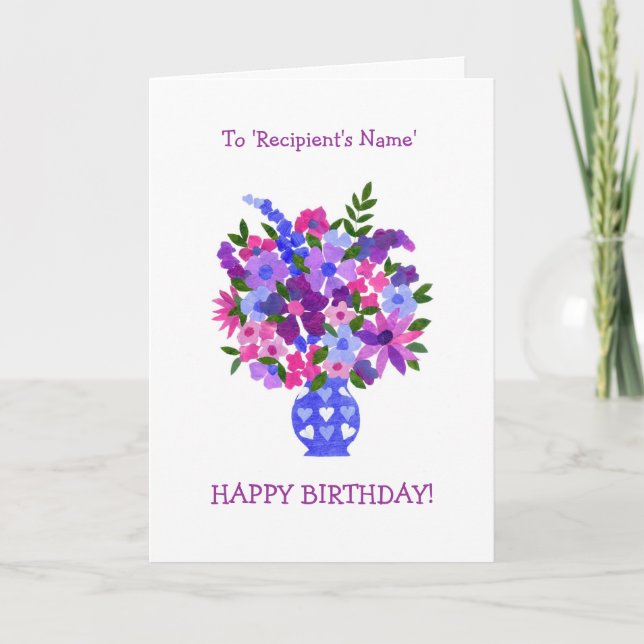 Customisable Birthday Card - Bouquet (Front)