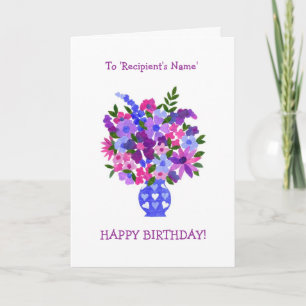 Customisable Birthday Card - Bouquet
