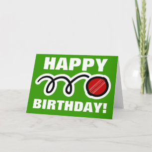 Customisable Birthday card for cricket players