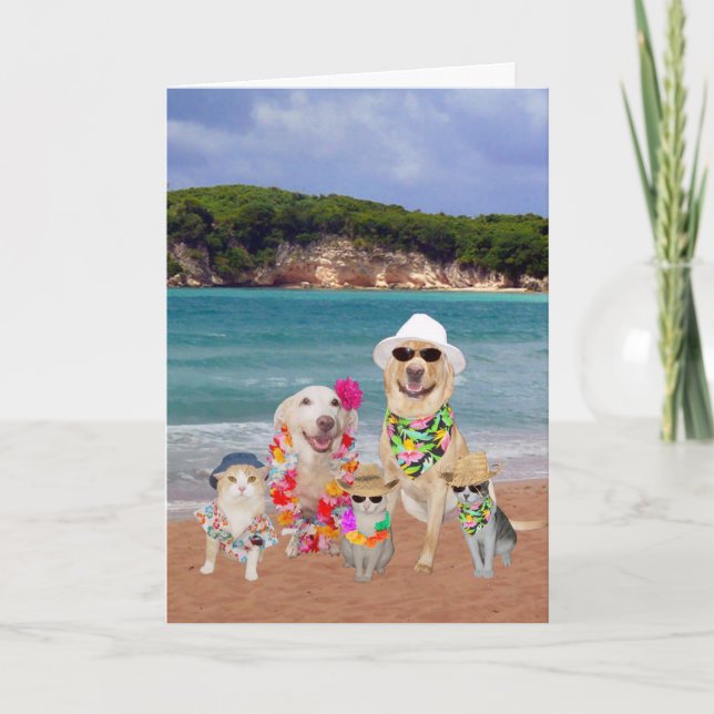 Customisable Birthday Card in Hawaiian (Front)