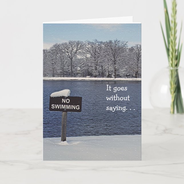 customisable birthday card/Lake surrounded by snow Card (Front)