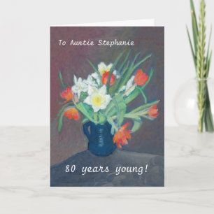 Customisable Birthday Card - Tulips and Daffodils