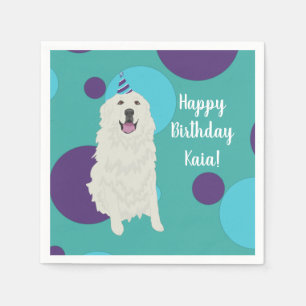 Customisable Birthday Great Pyrenees Napkin