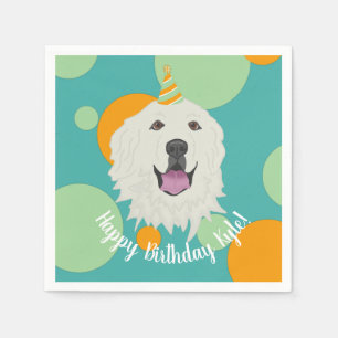 Customisable Birthday Great Pyrenees Napkin