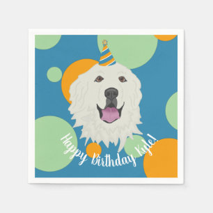 Customisable Birthday Great Pyrenees  Napkin