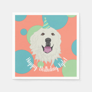 Customisable Birthday Great Pyrenees Napkin