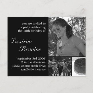 Customisable Birthday Invite Card Photo Invitation