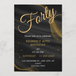 customisable birthday invite Elegant Birthday Card