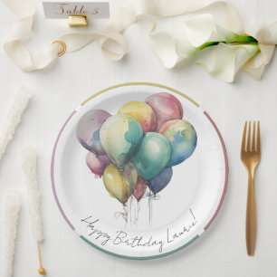 Customisable Birthday Plate, Happy Birthday Paper Plate