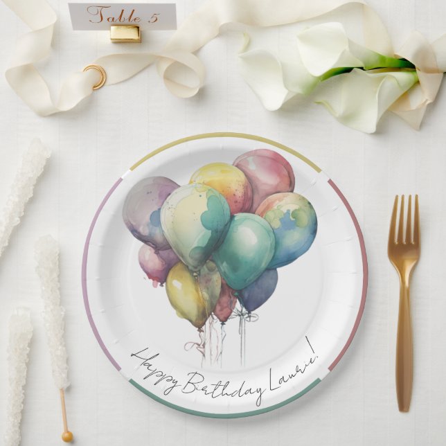 Customisable Birthday Plate, Happy Birthday Paper Plate (Wedding)