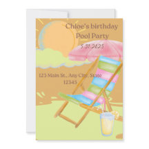 Customisable Birthday Pool Party Invitation