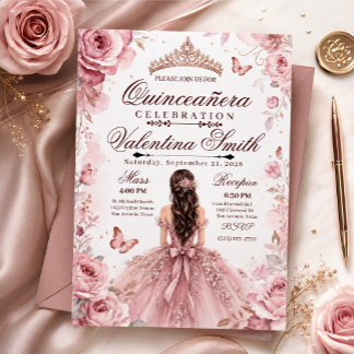 Customisable birthday Quinceañera Invitation