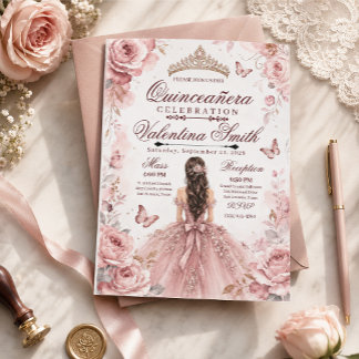 Customisable birthday Quinceañera Invitation