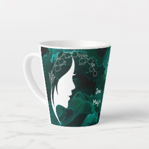 Customisable Birthstone & Flower May Latte Mu Mug