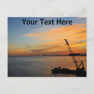 Customisable Biscayne, Florida sunset postcard