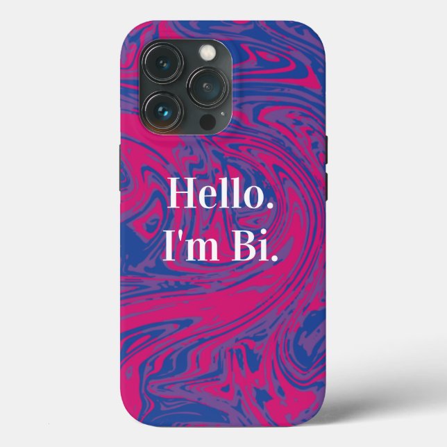 Customisable Bisexual Pride Flag Marbled Abstract Case-Mate iPhone Case (Back)