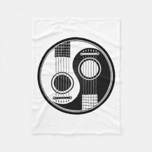 Customisable Black Acoustic Guitars Yin Yang Fleece Blanket