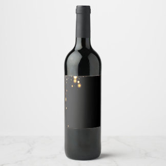 Customisable Black and Gold Bokeh drink labels