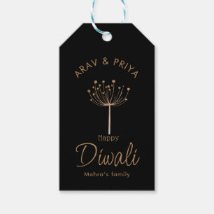 Customisable black and gold Diwali Gift Tags