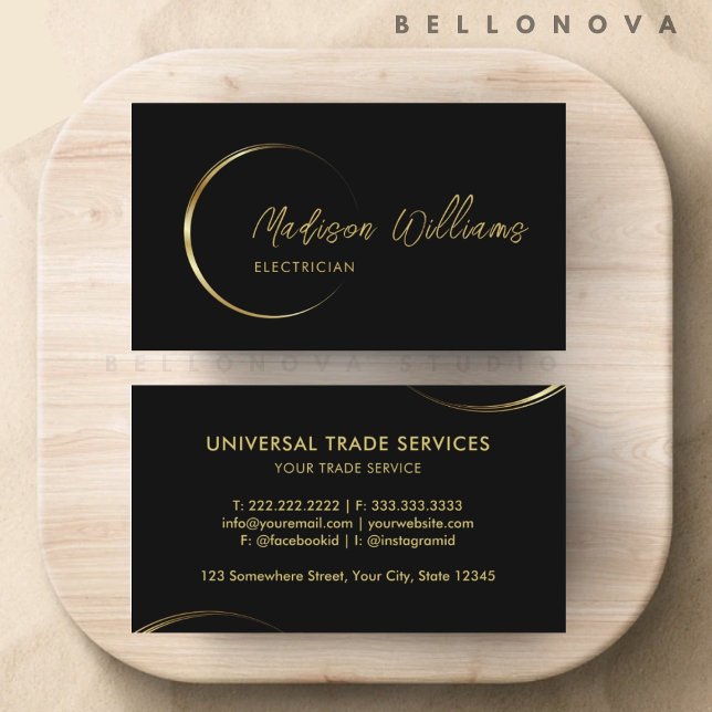 Customisable Black and Gold Professional Business  Business Card (Customizable Black and Gold Professional Business Business Card)
